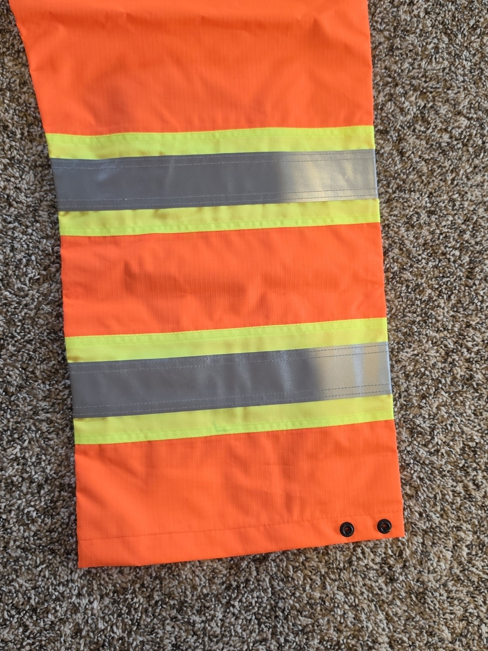 High-Visibility Tough Duck Orange Safety Rain Pants with Reflective Stripes 2XL - Picture 6 of 7